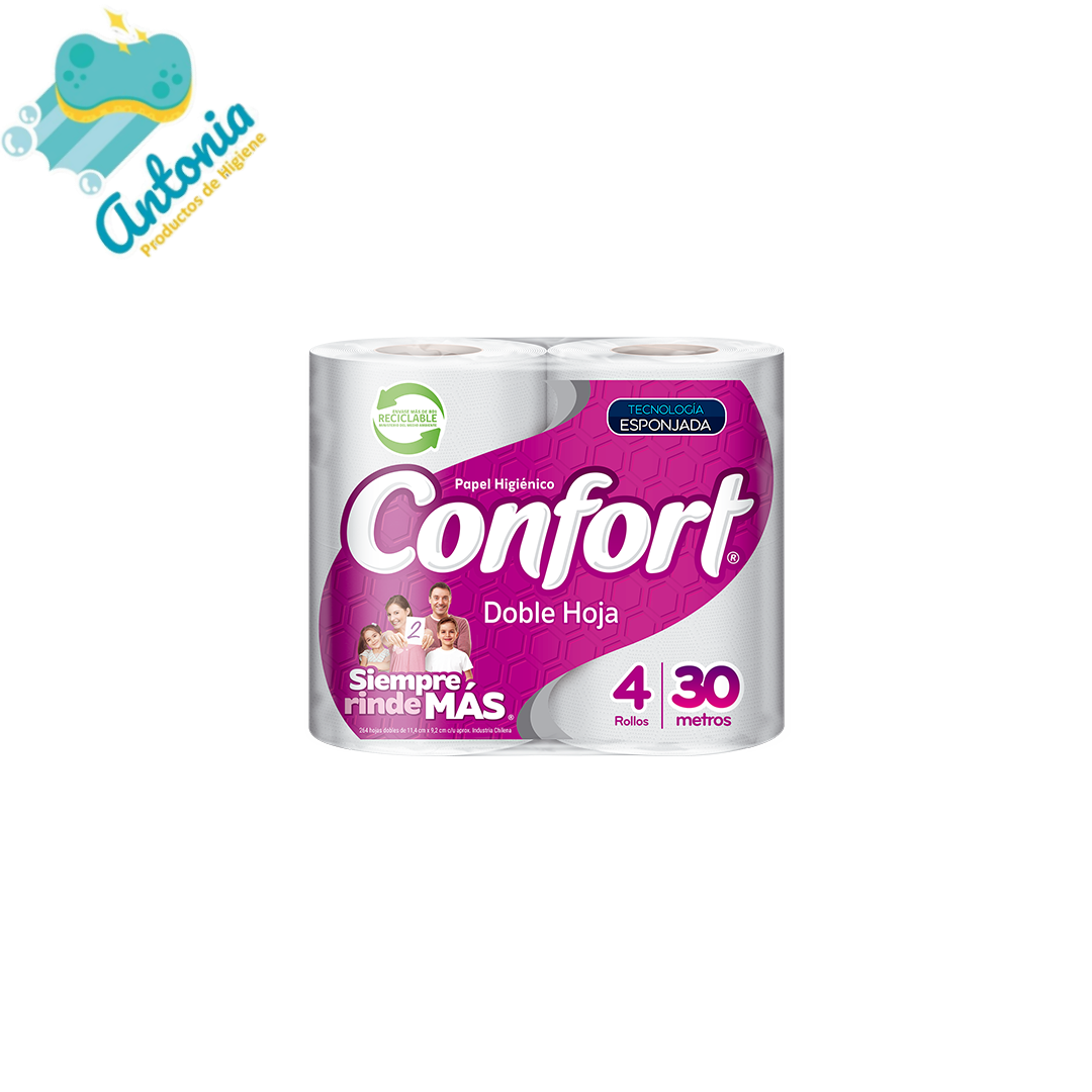 Papel Higiénico Confort 4 unidades x 30 Mts