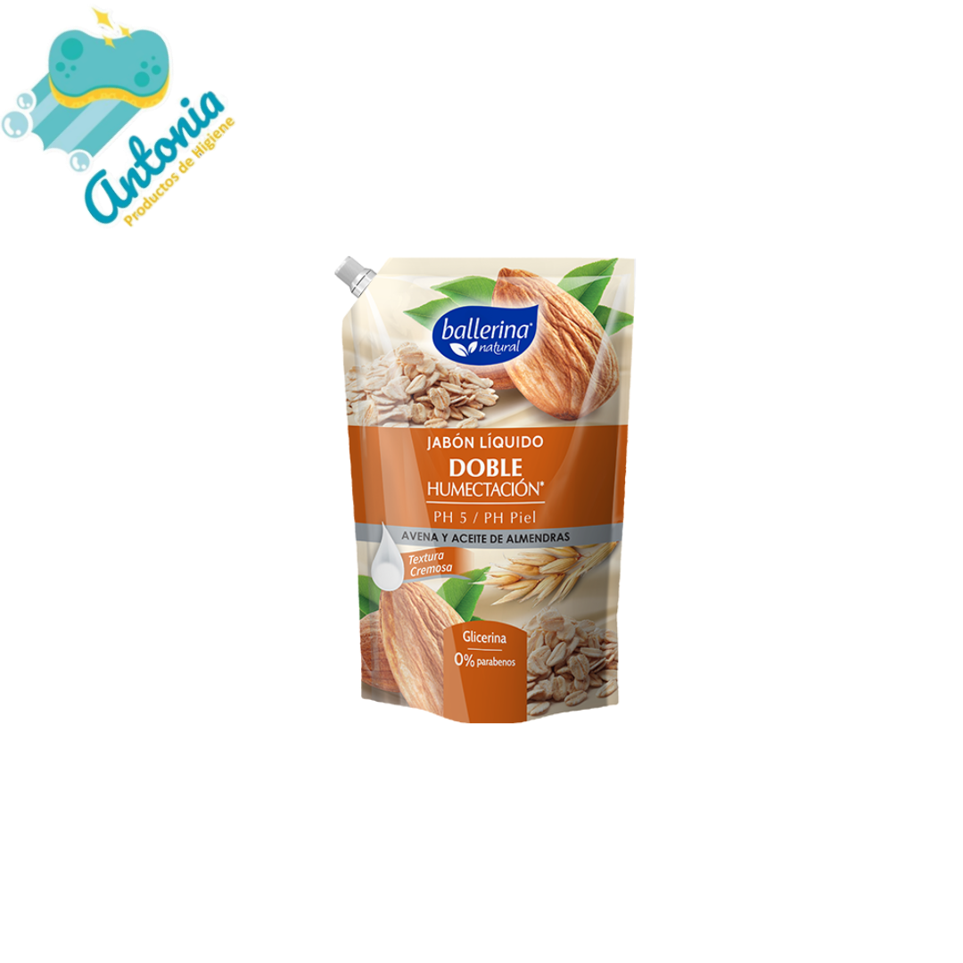 Jabón Liquido Ballerina Doble Humectación Avena y Aceite de Almendras
