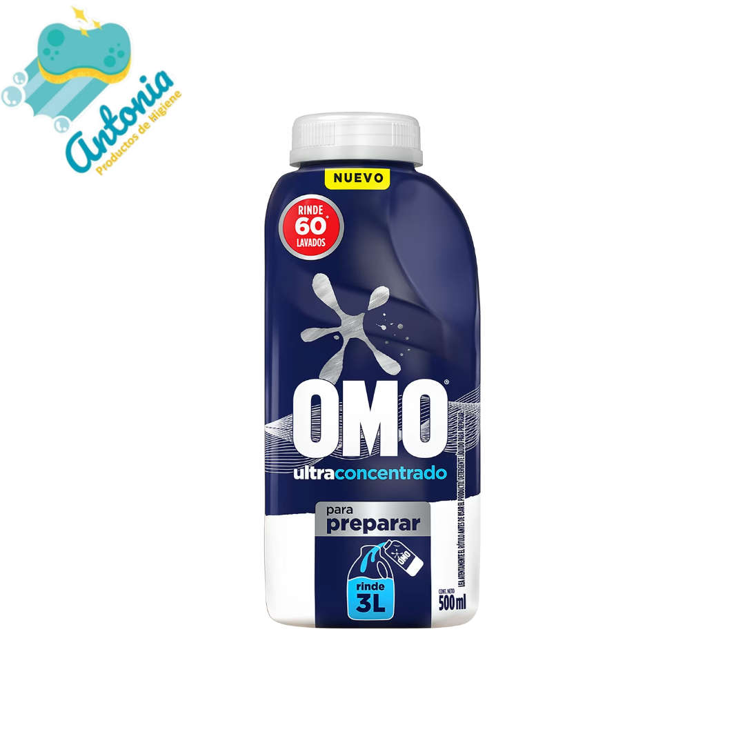 Detergente líquido Omo ultra concentrado 500 ml.