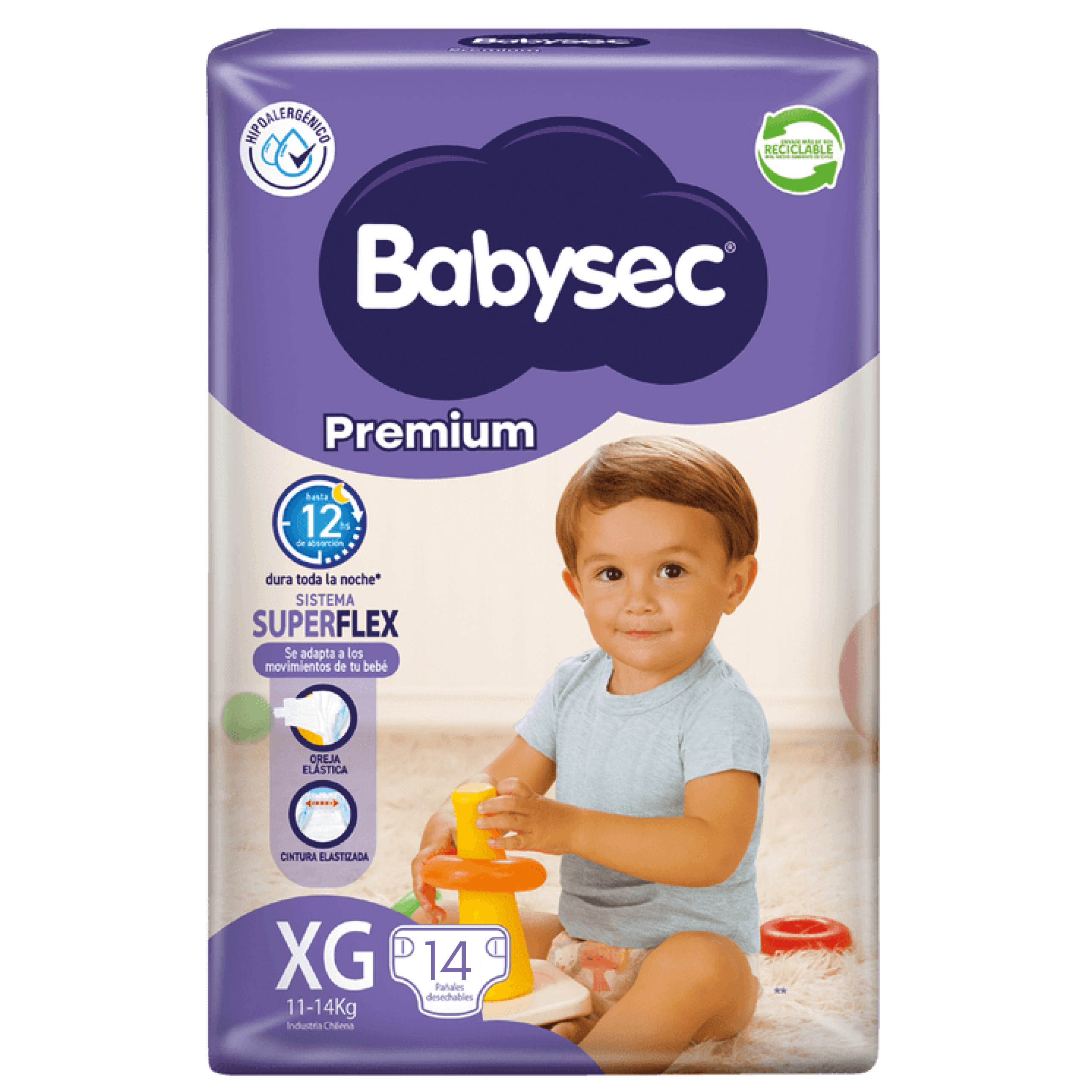Pañal babysec Premium XG X 14
